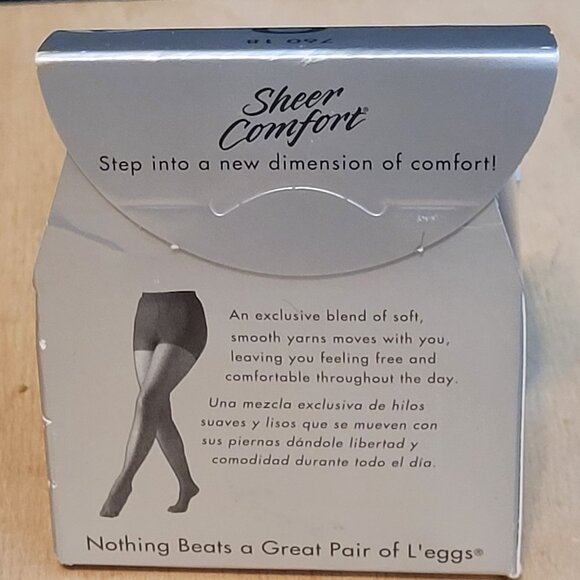 Vintage Pantyhose L'eggs Sheer Comfort Size Q Control Top Black 90s Box NOS - Picture 3 of 5